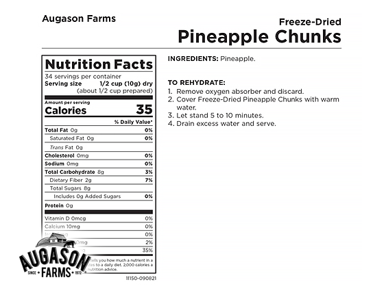 Augason Farms: Freeze-Dried Pineapple Can